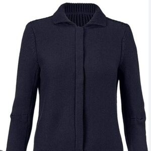 Cabi Pursuit Navy Snap Ribbed Cardigan, Size Med., EUC